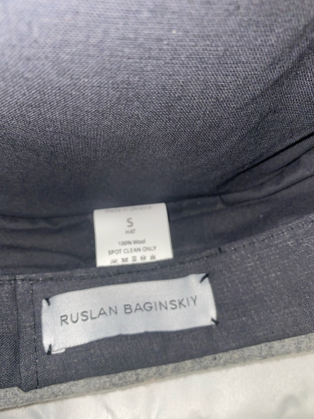 Gray Wool Visor Cap with Black Embroidery - Picture 3 of 3